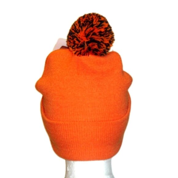 Denver Broncos Mens Adult Pom Orange Beanie Cuff Winter Hat Cap New Tags Nfl - Picture 2 of 2